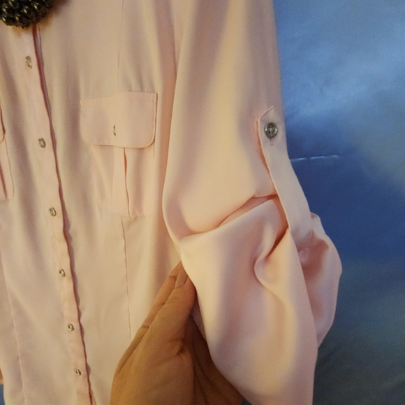 EUC WHBM long sleeve blouse light pink Size 6 💕 - Picture 9 of 13